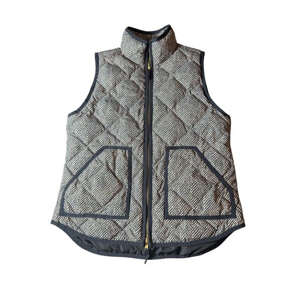 J. Crew Excursion Quilted 60% Down Puffer Vest In Herringbone Size Small - Picture 1 of 6